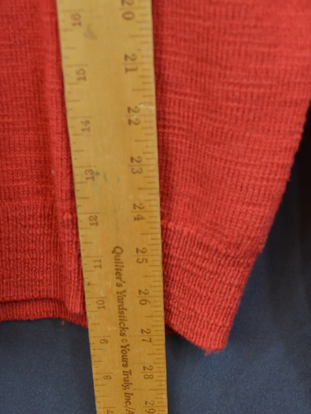J.Crew Slim Merino Wool V-Neck Sweater Elbow Patches Terracotta Orange Size M